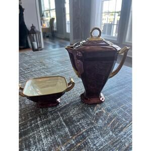 Japanese Vintage Porcelain Teapot and Sugar Bowl Set